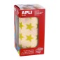 Autocollants Apli Metallic Yellow Star - Taille 19,5 mm - 1416 autocollants par rouleau - Adhésif à base d'eau - Normes EN-71
