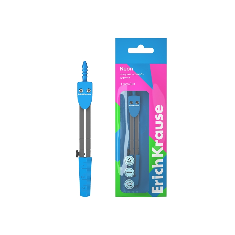 Compas scolaire métal 120 mm bleu ErichKrause Compas scolaire métal 120 mm bleu ErichKrause