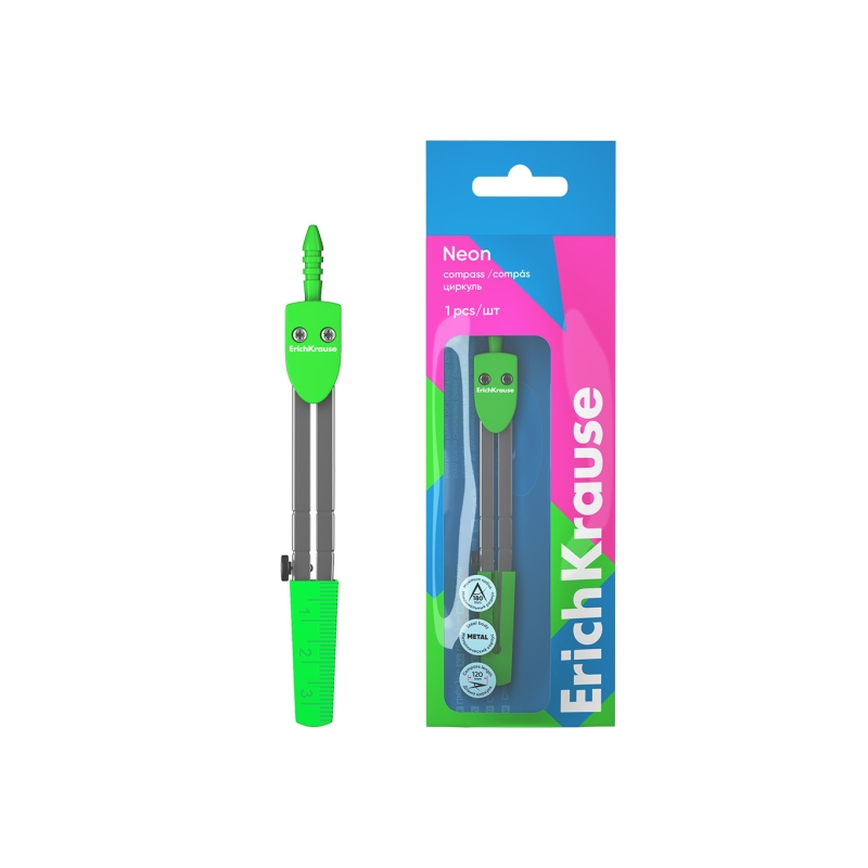 Compas scolaire métal 120 mm vert ErichKrause Compas scolaire métal 120 mm vert ErichKrause