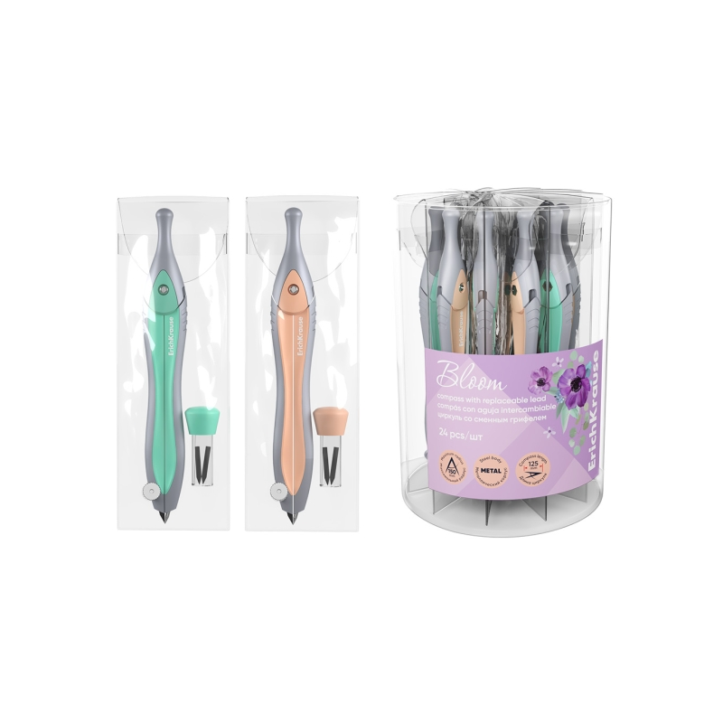 Compas scolaire métal 125 mm ErichKrause assorti Compas scolaire métal 125 mm ErichKrause assorti
