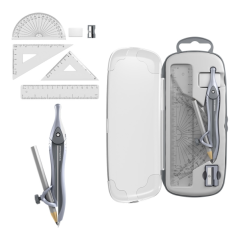 pack scolaire gris compas règle