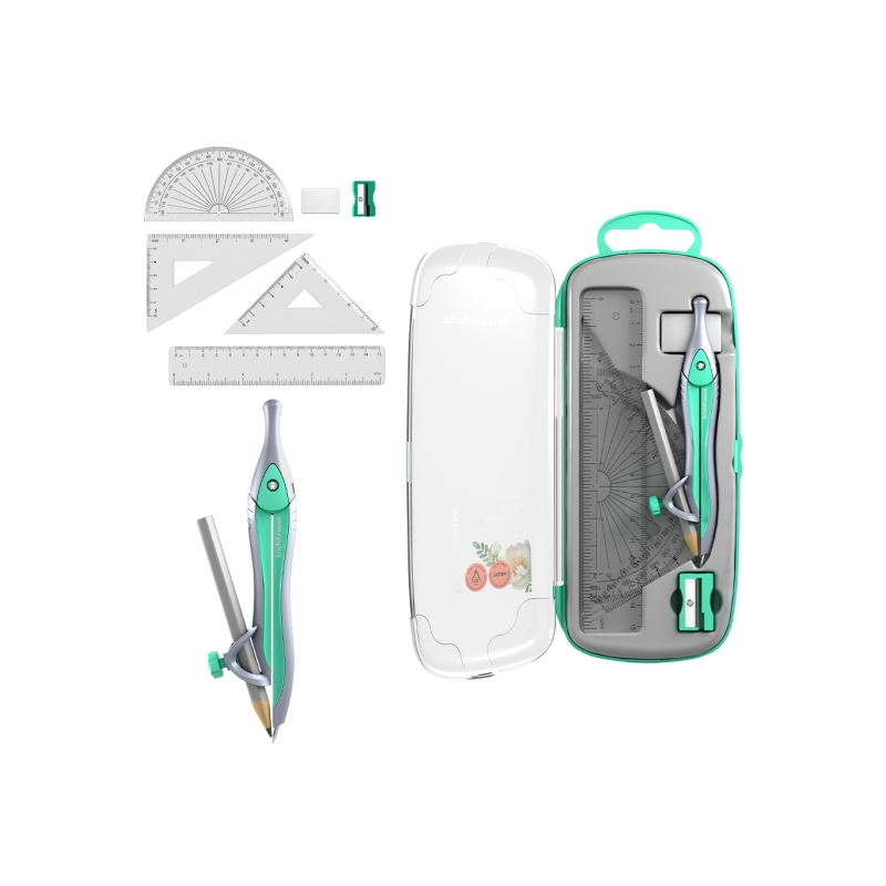 Pack dessin scolaire ErichKrause compas et règle 15 cm vert Pack dessin scolaire ErichKrause compas et règle 15 cm vert