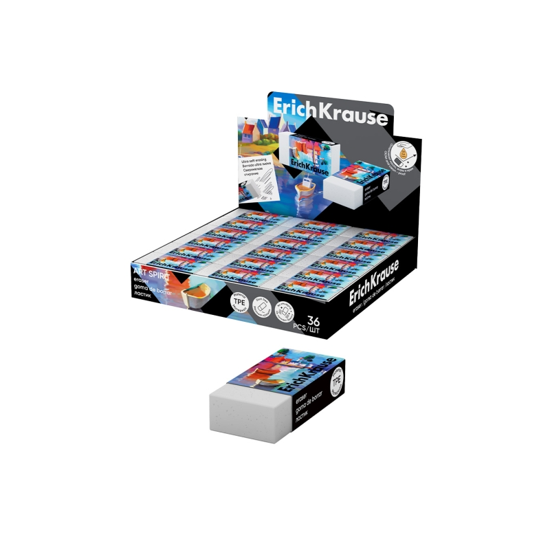 Gomme de bureau ErichKrause Art Spirit blanche x36 Gomme de bureau ErichKrause Art Spirit blanche x36