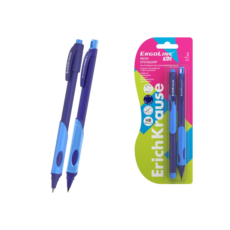 Stylo rétractable et porte-mines ErichKrause bleu 0,5 mm Stylo rétractable et porte-mines ErichKrause bleu 0,5 mm
