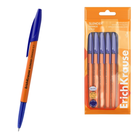 Lot de 8 stylos bille bleus