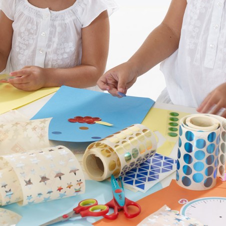 Apli Autocollants Ronds Jaune Métallisé Ø 20 mm - 59 Feuilles Prédécoupées - 1770 Autocollants par Rouleau - Adhésif à Base