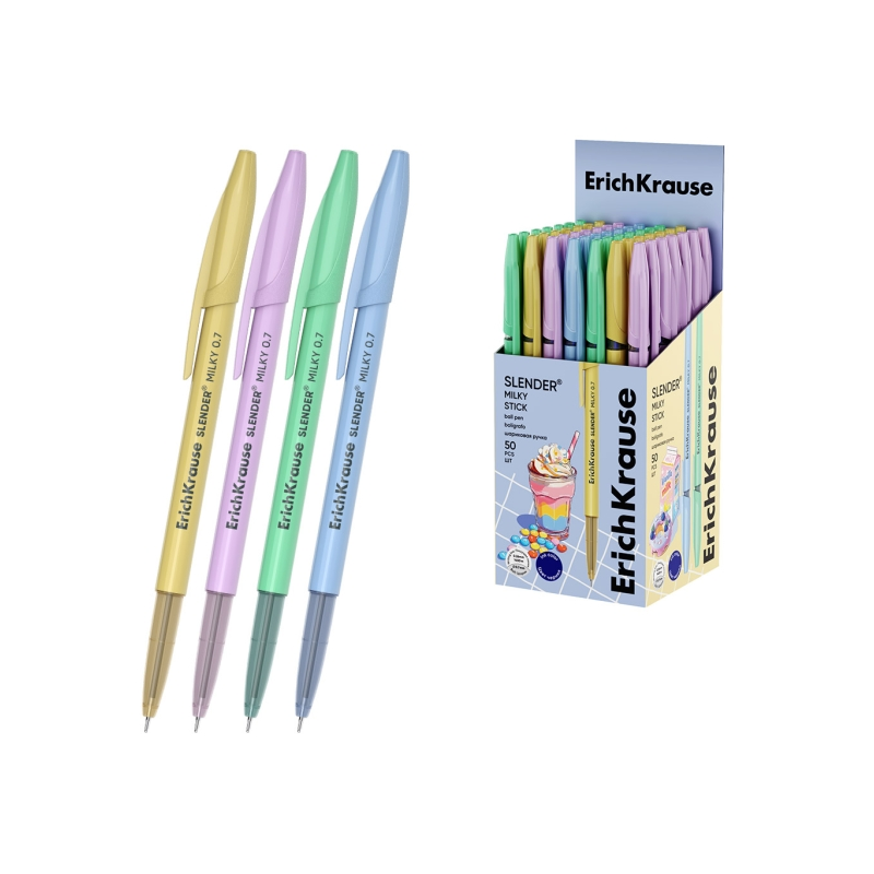 Stylo-bille ErichKrause Stick Cheat Milky bleu 0,26 mm Stylo-bille ErichKrause Stick Cheat Milky bleu 0,26 mm