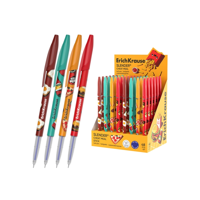 ErichKrause Stick Cheat Meal stylo bleu 0,26 mm x48