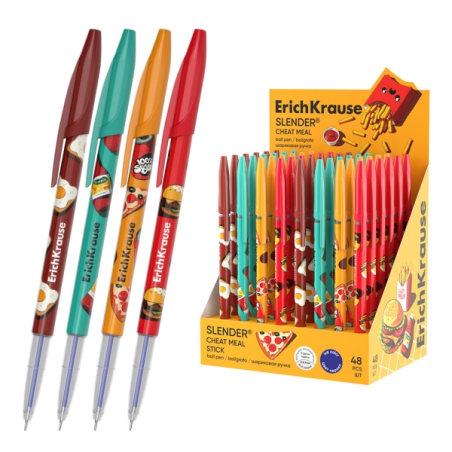 ErichKrause Stick Cheat Meal stylo bleu 0,26 mm x48