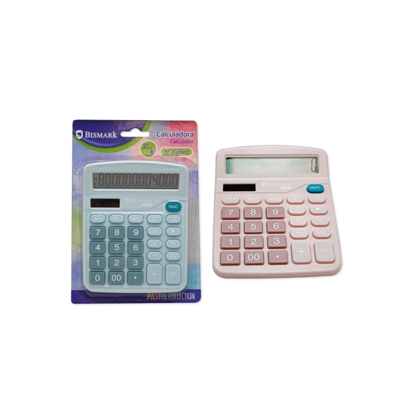 Calculatrice de bureau Bismark 12 chiffres LCD couleurs assorties Calculatrice de bureau Bismark 12 chiffres LCD couleurs assorties