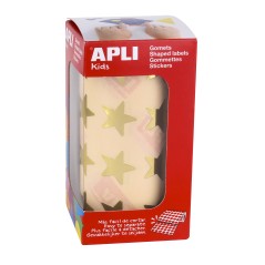 ✅ Autocollants Apli Metallic Gold Star - Taille 19,5 mm - Adhésif permanent - 1416 autocollants par rouleau - I en stock