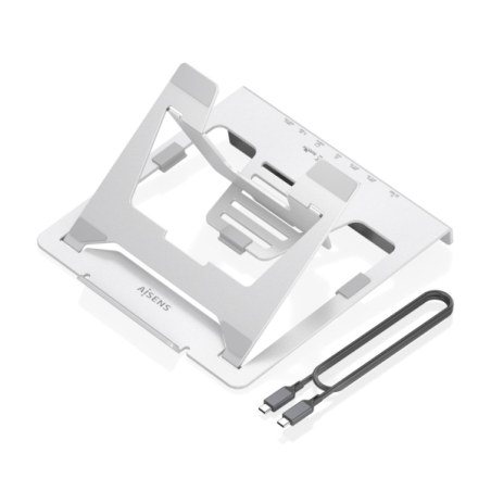 Support PC portable 16" gris USB-C 7 en 1 Aisens