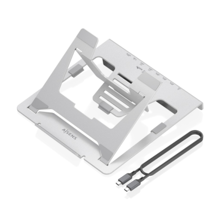 Aisens Support ordinateur portable 16" USB-C 7-en-1 gris