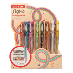 Stylos gel Uniball scintillants