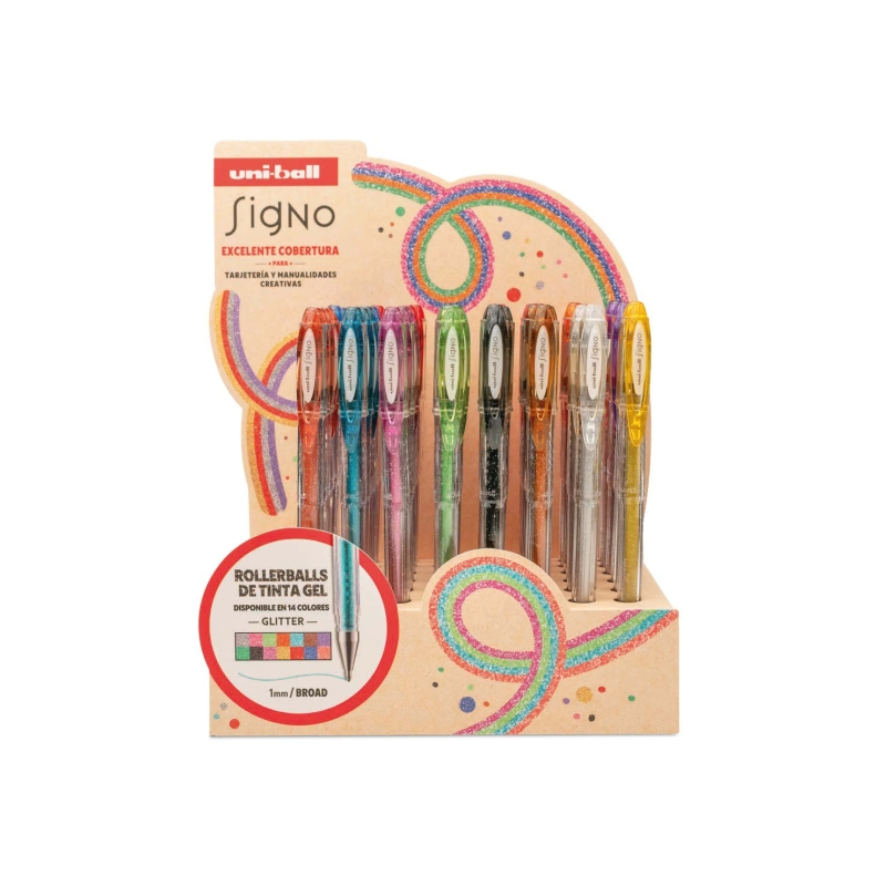 Stylos gel Uni-ball Signo Sparkling UM-120SP 1 mm, 48 pièces