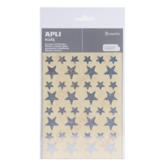 ✅ LOT de 10 Apli Bag of Star Stickers - 12,5 mm x 19,5 mm - Holographique avec adhésif permanent - 3 feuilles e en stock