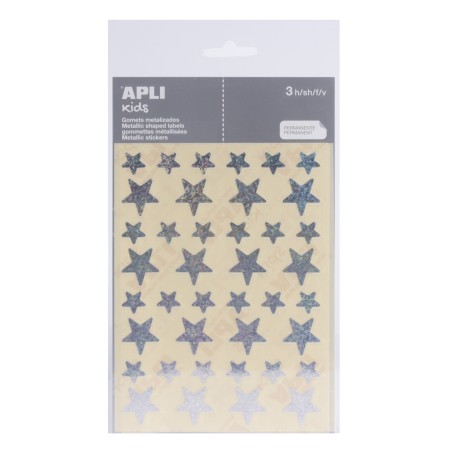 ✅ LOT de 10 Apli Bag of Star Stickers - 12,5 mm x 19,5 mm - Holographique avec adhésif permanent - 3 feuilles e en stock