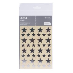 ✅ LOT de 10 Apli Star Shaped Gummy Bag - Taille 12,5 mm et 19,5 mm - Adhésif permanent argenté - 3 feuilles et en stock