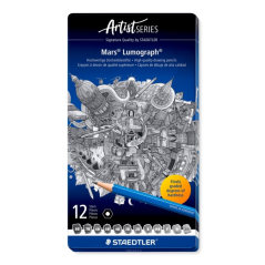 Coffret 12 crayons graphite gris foncé