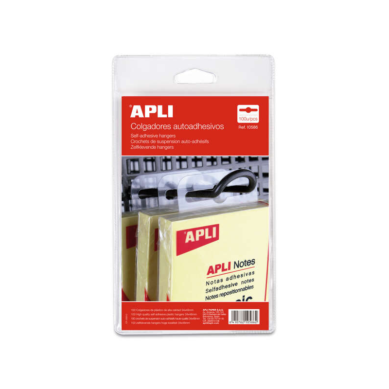 Cintres auto-adhésifs Apli Eurohole transparents x100 Cintres auto-adhésifs Apli Eurohole transparents x100