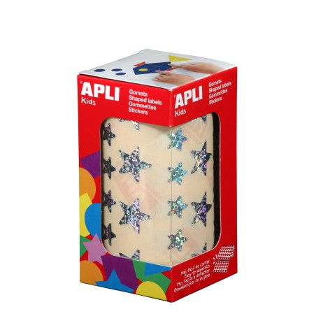 â Autocollants Ã©toiles holographiques Apli - 12,5 mm et 19,5 mm - AdhÃ©sif permanent - 59 feuilles prÃ©dÃ©coupÃ en stock