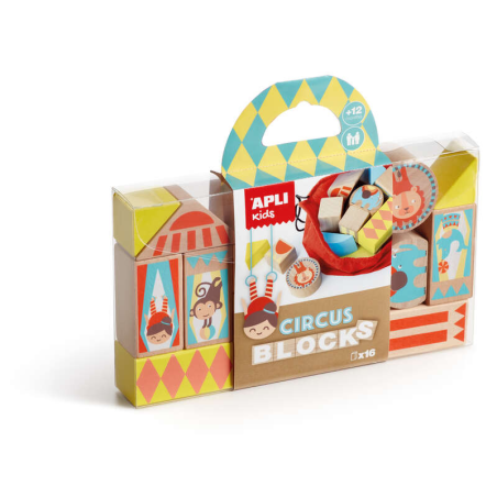 Blocs en bois multicolores empilables