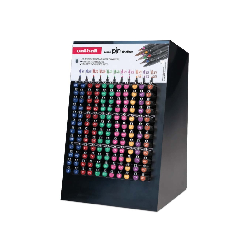 Expositor de 168 feutres calibrés Uni-ball assortis Expositor de 168 feutres calibrés Uni-ball assortis