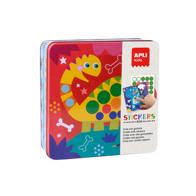 Apli Kids gomme dinosaures x8 boîte métal multicolore