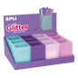 Expositor 12 porte-crayons silicone pailleté assortis Nordik Expositor 12 porte-crayons silicone pailleté assortis Nordik