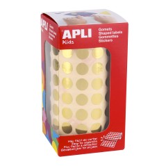 ✅ Gomets ronds Apli Ø 10,5 mm en or métallisé - 59 feuilles prédécoupées - 5192 gomets par rouleau - Idéa en stock
