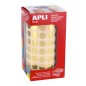 Gomets ronds Apli Ø 10,5 mm en or métallisé - 59 feuilles prédécoupées - 5192 gomets par rouleau - Idéal pour les activités des