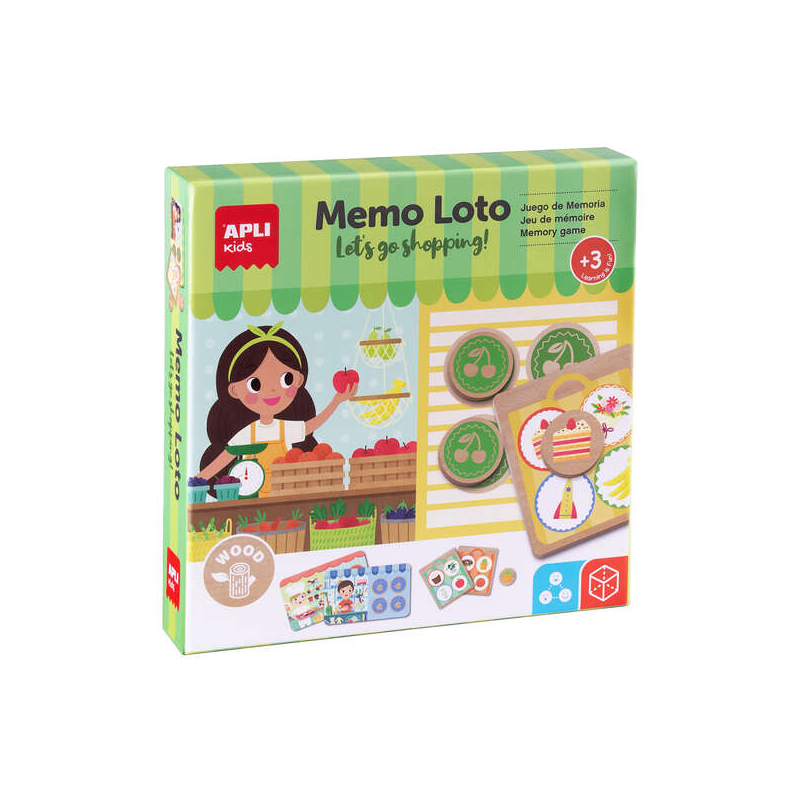 Loto en bois Apli Memo multicolore