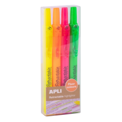 Surligneur rétractable Apli, lot de 20 couleurs assorties