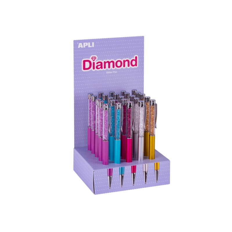 Apli Expositor 25 stylos rétractables métal assortis 1 mm Apli Expositor 25 stylos rétractables métal assortis 1 mm