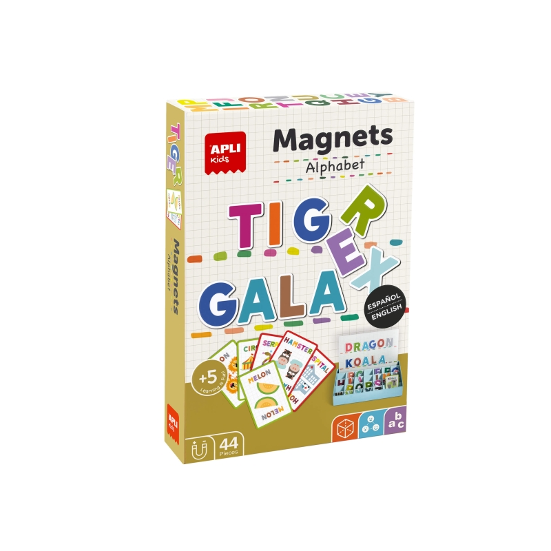 Jeu magnétique alphabet 44 lettres multicolores Apli