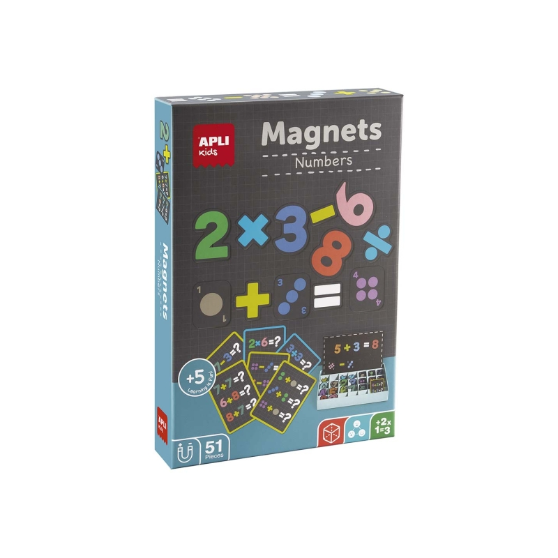 Jeu de nombres magnétiques multicolores Apli, 51 pièces