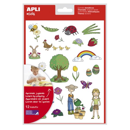 ✅ LOT de 5 Apli Autocollants Thématiques Printemps - 264 Autocollants sur 12 Feuilles - Illustrations Pédagogi en stock