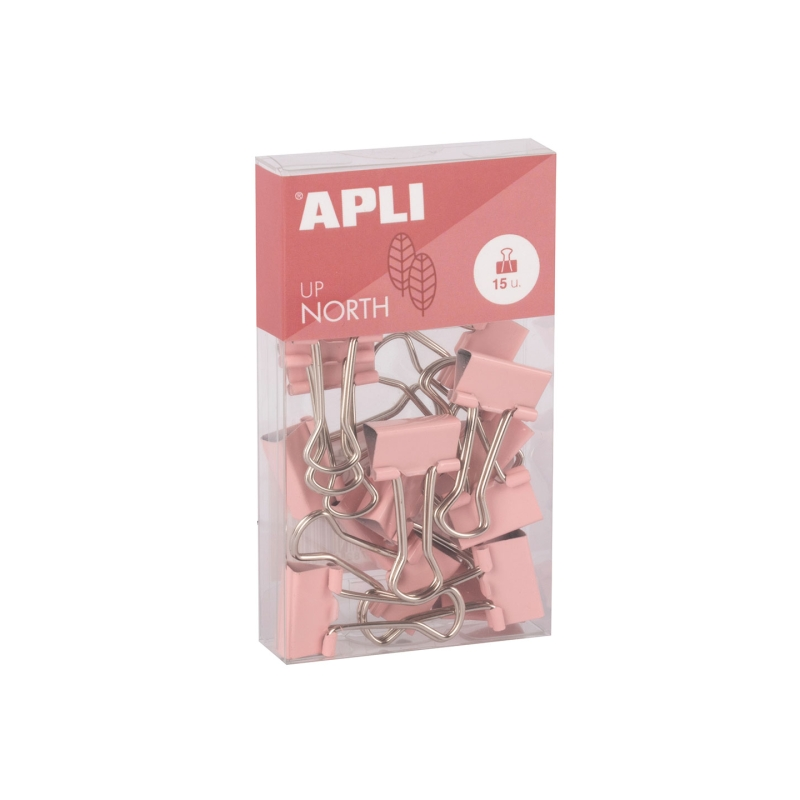 Apli Up North 15 pinces métal 19 mm rose