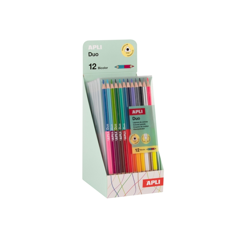 Apli Duo Expositor 72 crayons de couleur assortis