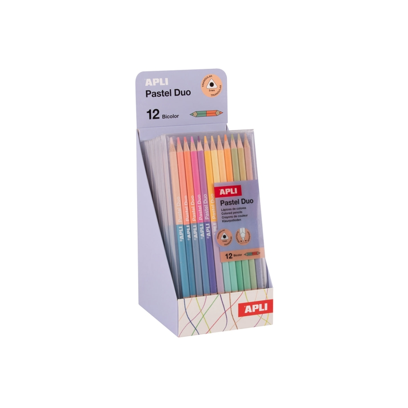 Apli 72 crayons pastel double pointe assortiment Apli 72 crayons pastel double pointe assortiment