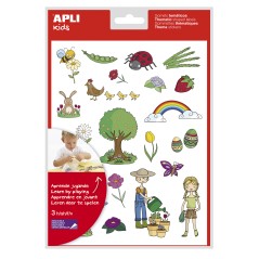 ✅ LOT de 5 Apli Sac d'autocollants sur le thème du printemps - 66 autocollants sur 3 feuilles - Adhésif amovib en stock