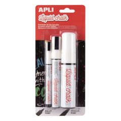 Pack de trois marqueurs craie blancs