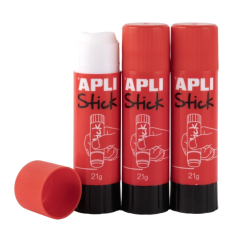Apli Lot de 3 bâtons de colle 21 g transparents