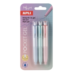 stylos gel rétractables bleus