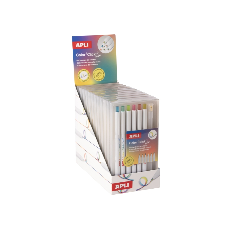 Porte-mines Apli Color Clik 3 mm assortis x12 packs de 6
