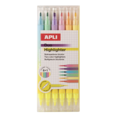 Apli Duo Surligneur double pointe assorti 10 couleurs
