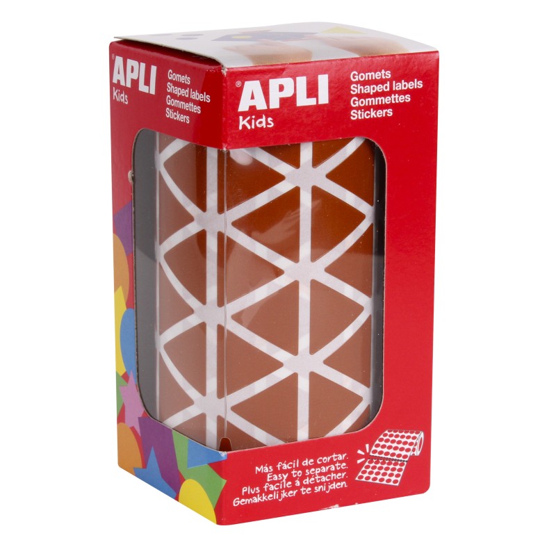 Apli Brown Autocollants Triangulaires 20x20x20mm - 59 Feuilles Prédécoupées - 2832 Autocollants par Rouleau - Idéal pour les