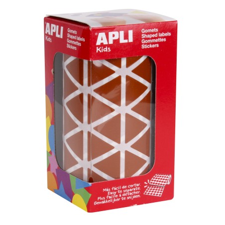 ✅ Apli Brown Autocollants Triangulaires 20x20x20mm - 59 Feuilles Prédécoupées - 2832 Autocollants par Rouleau en stock