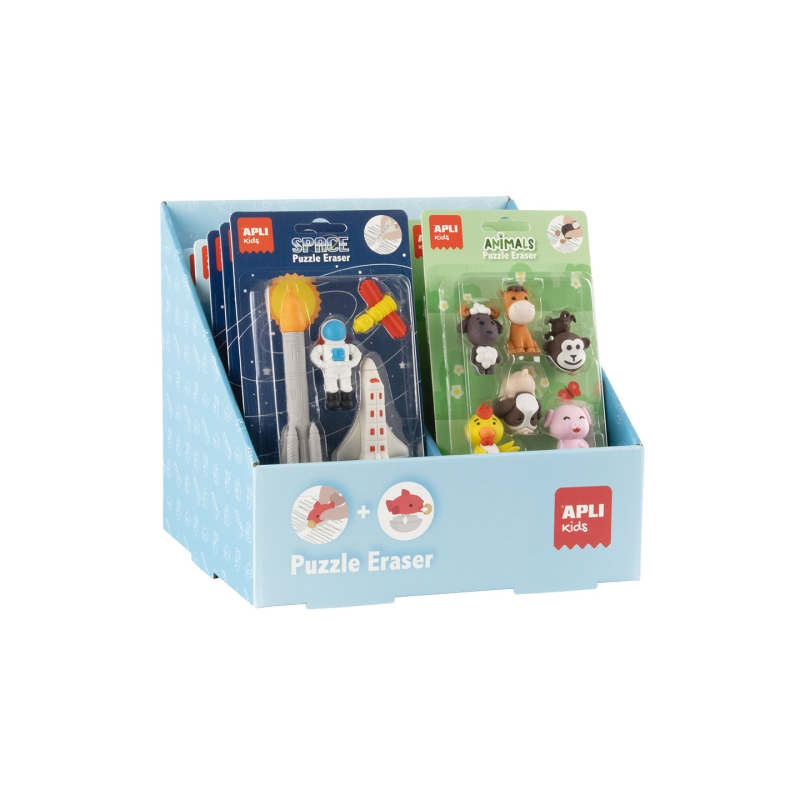 Apli Expositor 12 paquets gommes puzzle assorties Apli Expositor 12 paquets gommes puzzle assorties