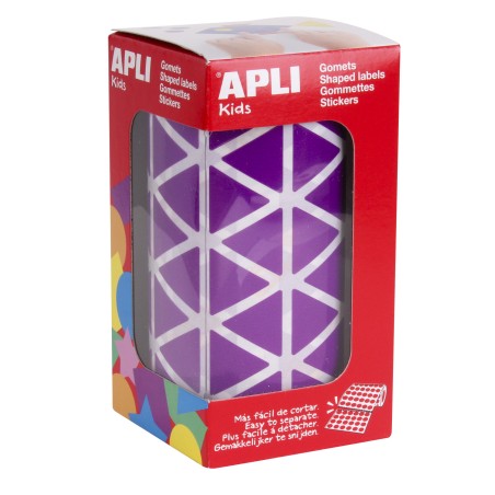 ✅ Apli Lilas Autocollants Triangulaires 20x20x20mm - 59 Feuilles Prédécoupées - 2832 Autocollants par Rouleau en stock